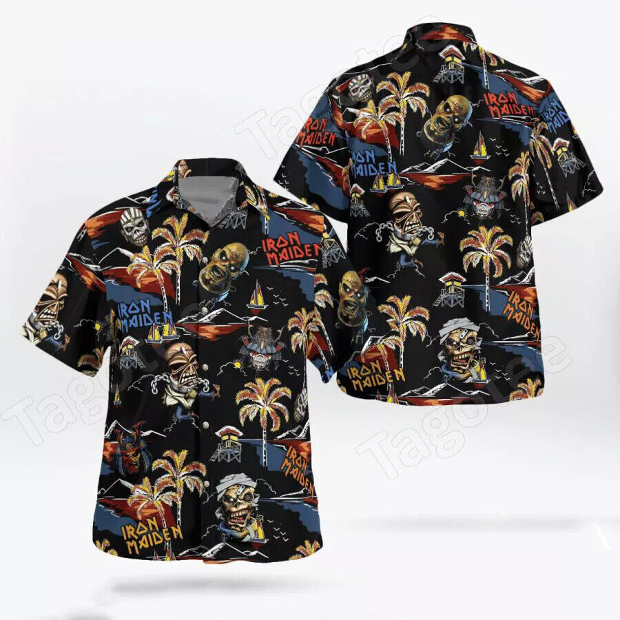 Iron Maiden Zombie Palm Tree Hawaiian Shirt Full Size Hawaiia