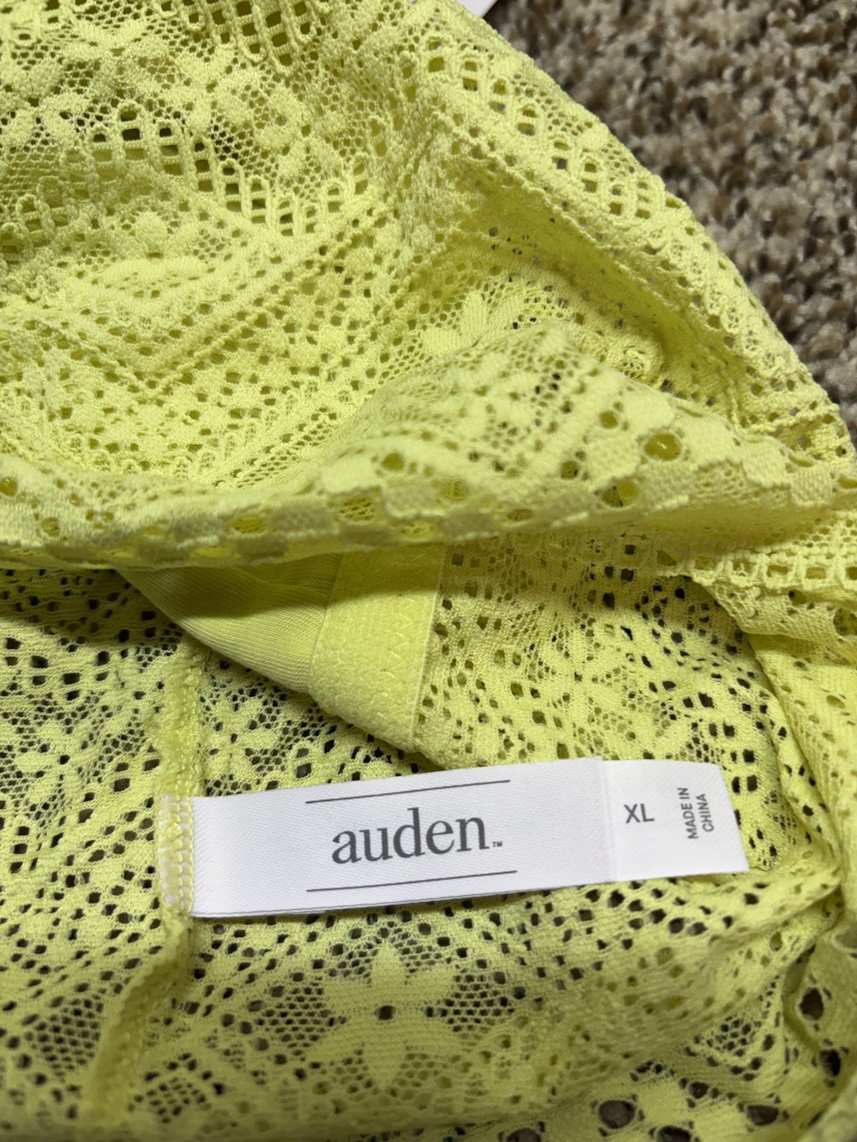 Auden Unlined Long Line Bralette “Lemon Yellow” Size: XL. NEW!