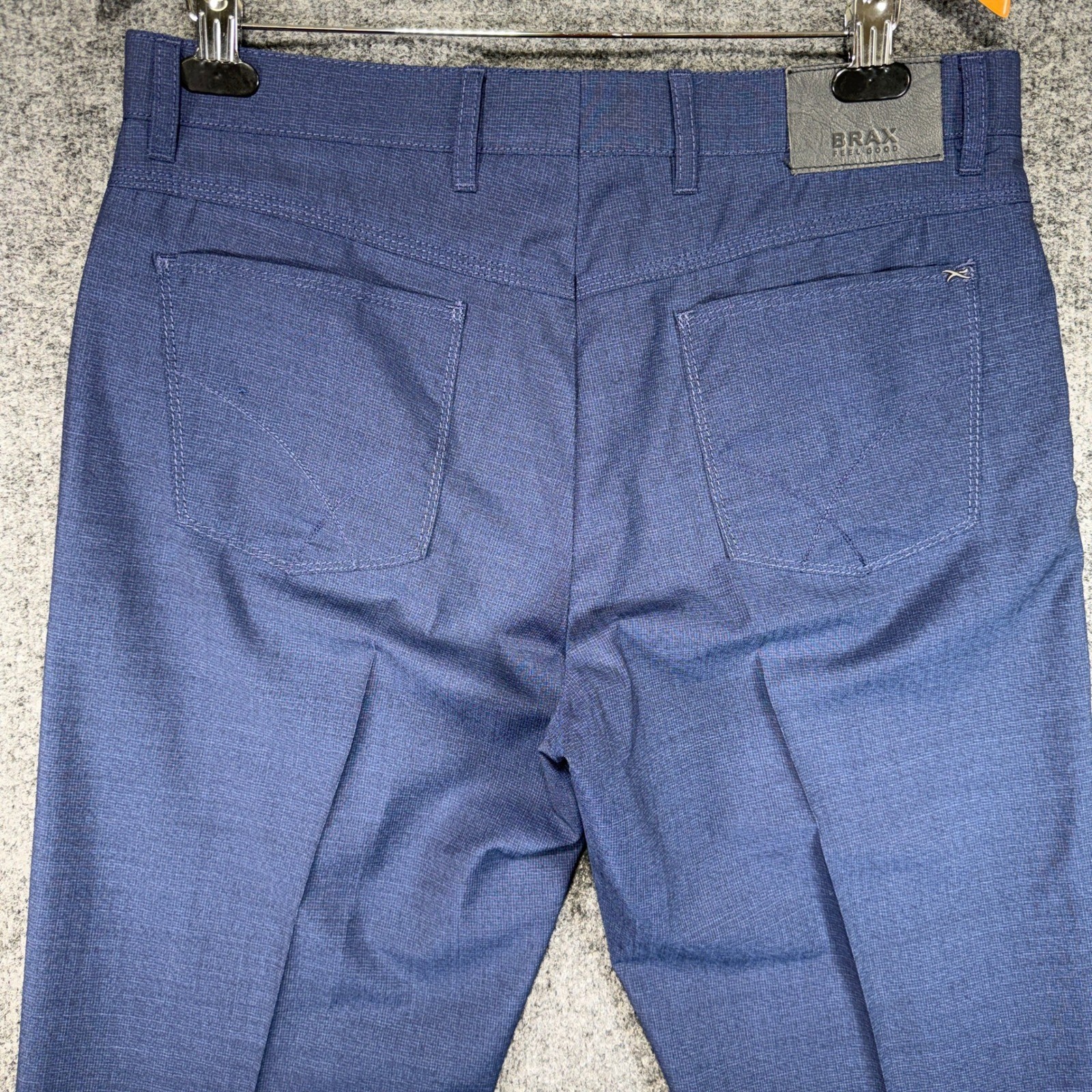 Brax Cooper Fancy Trousers Mens 35×30 Blue Virgin Wool Regular Fit Five Pocket