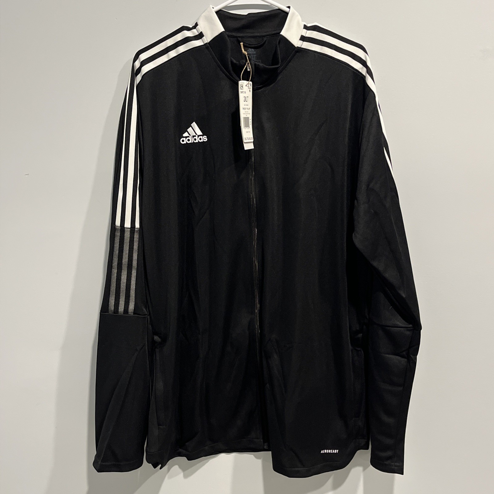 [GM7319] Mens Adidas TIRO 21 TRACK JACKET 2XLT Black/White