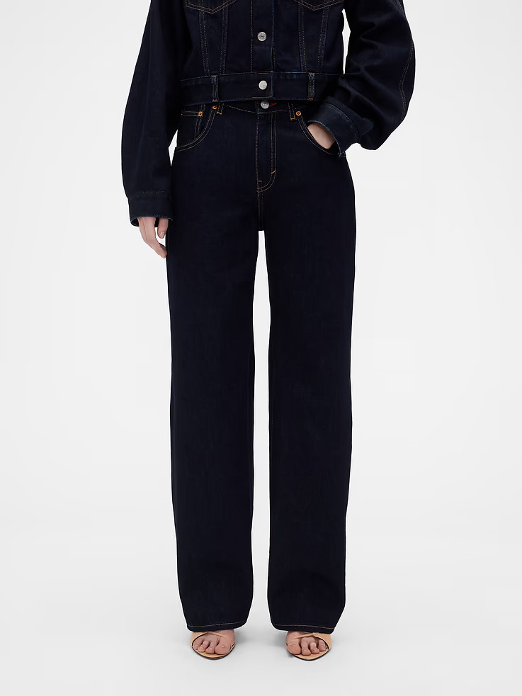 NEW – GAP – Gap Victoria Beckham High Rise Straight Jeans(Color:Dark Rinse Wash)