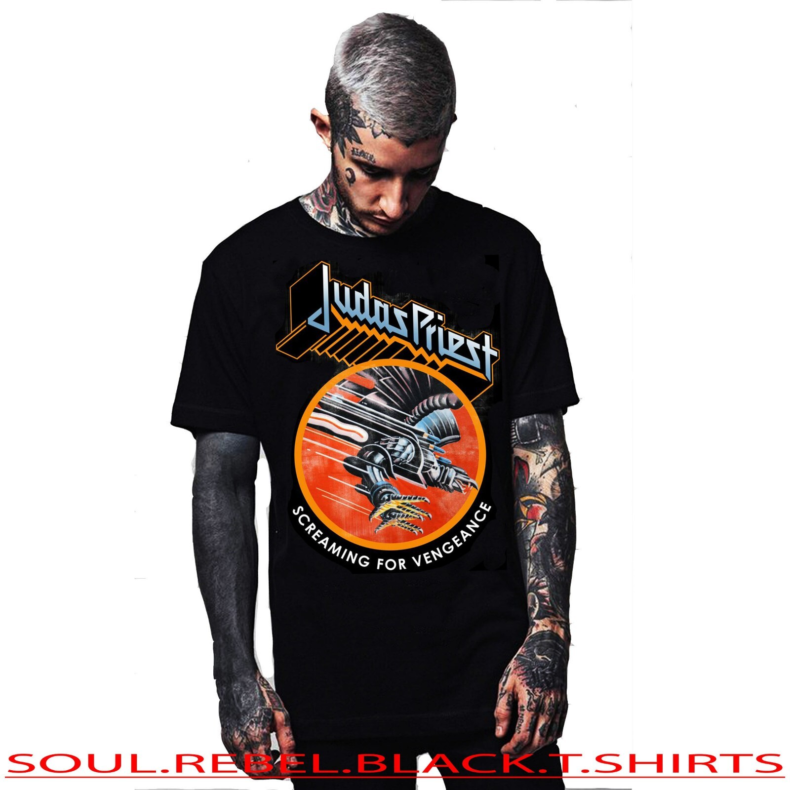 JUDAS PRIEST HARD ROCKT HE CLASSIC ROCK BLACK T SHIRTS