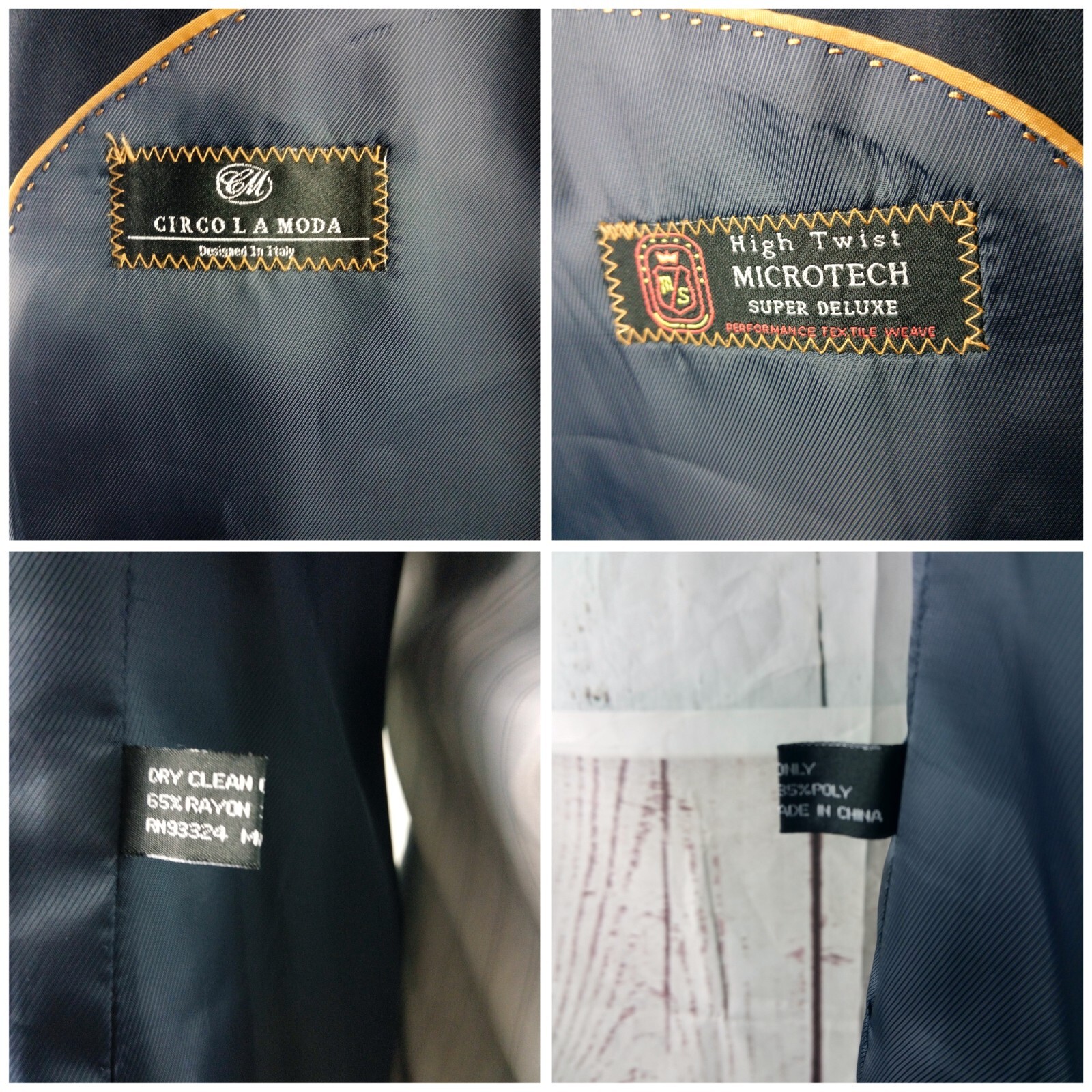 Circo La Moda 48R 3 Button Navy Blue Suit Jacket Blazer