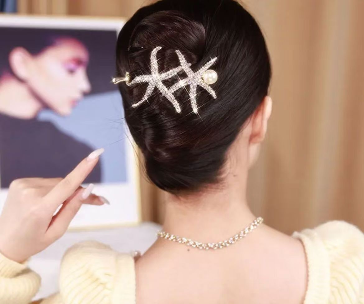 Hair accessories copper alloy zircon hair accessories starfish simple gift