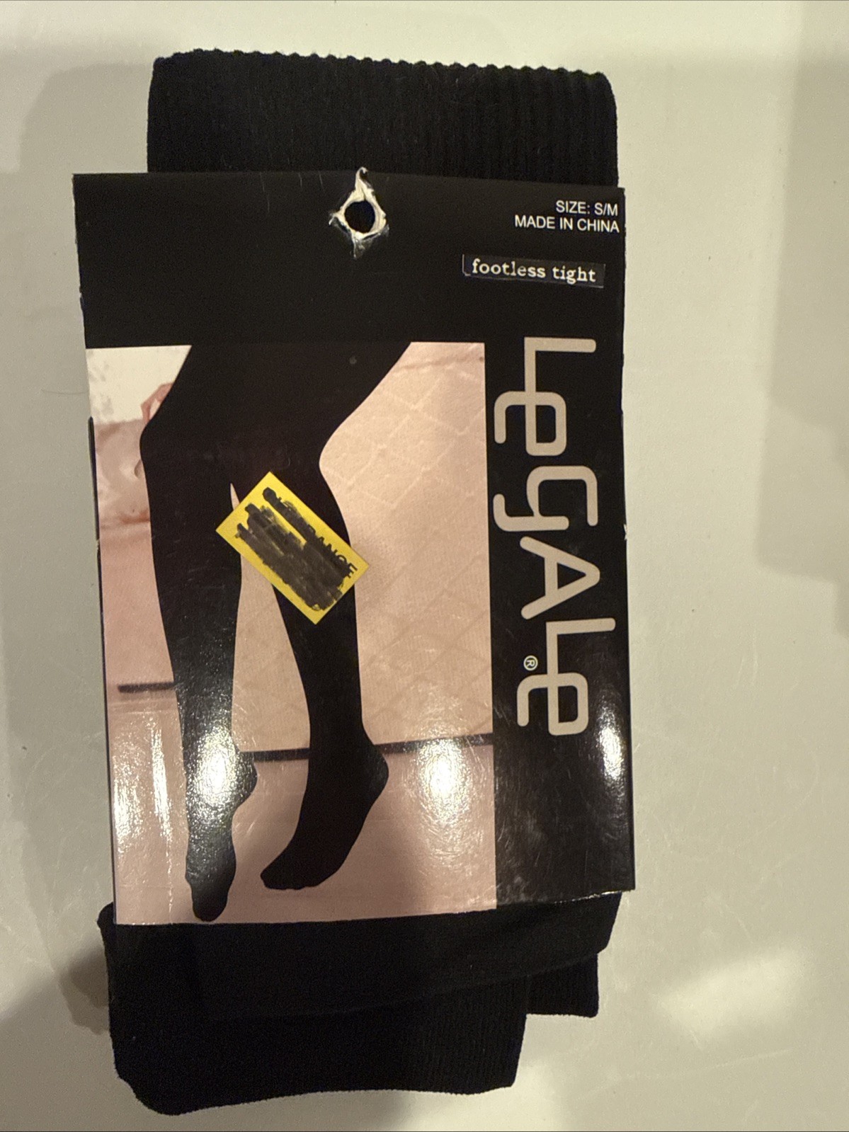 Legale Black Footless Tights (Women’s Size S/M, 92% Nylon, 8% Spandex) New!