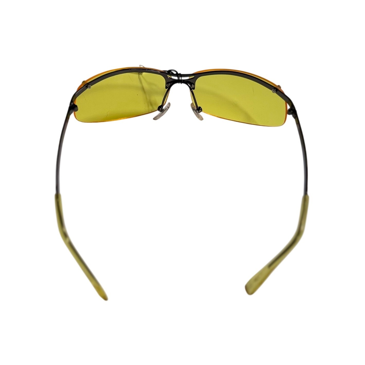 Vintage Y2K Style Yellow Tinted Rimless Sunglasses