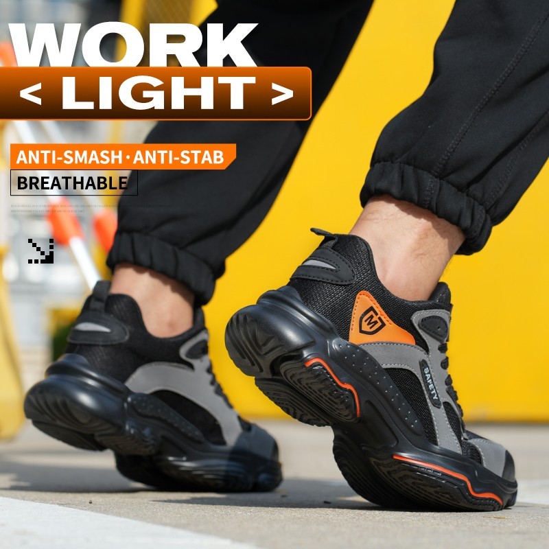 Work Boots Indestructible Safety Shoes Men Composite Toe Shoes Work Sneakers