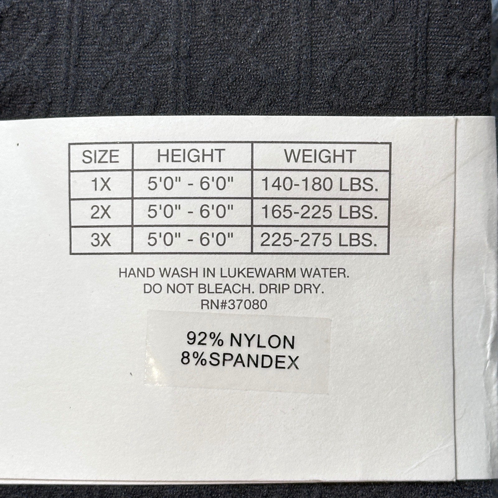 Est. 1946 Tights Womens 1X Dark Gray Cable Knit Textured Opaque Hosiery 44003206