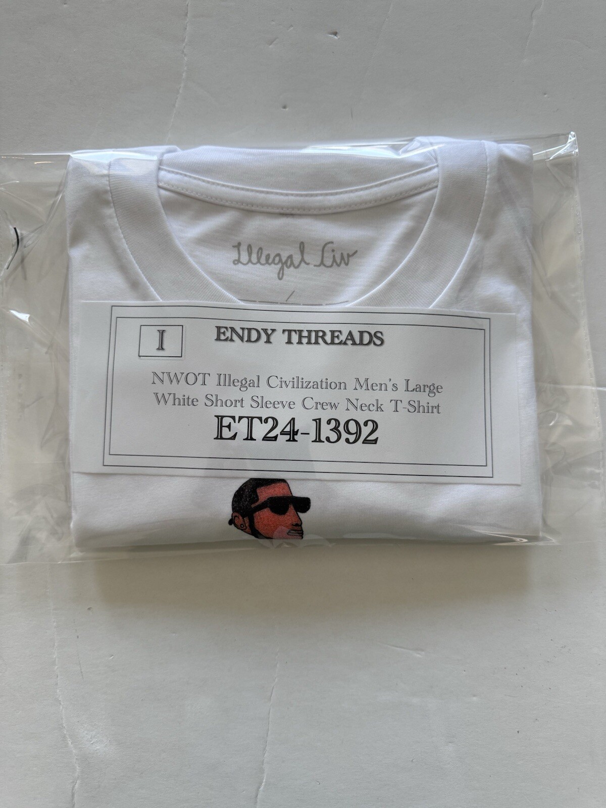 NWOT Illegal Civilization x Kevin White Men’s Large White Crew Neck T-Shirt