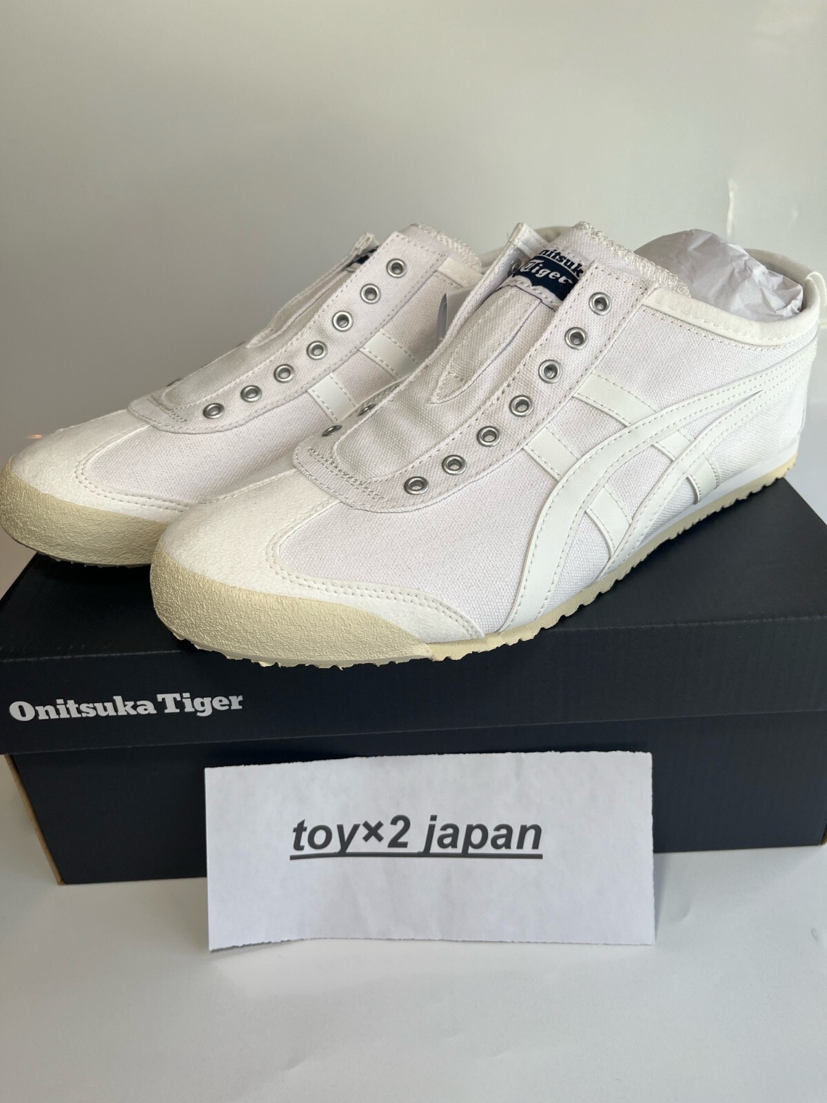 Onitsuka Tiger MEXICO 66 SLIP-ON 1183C141-100 WHITE/WHITE UNISEX [US4-14] New