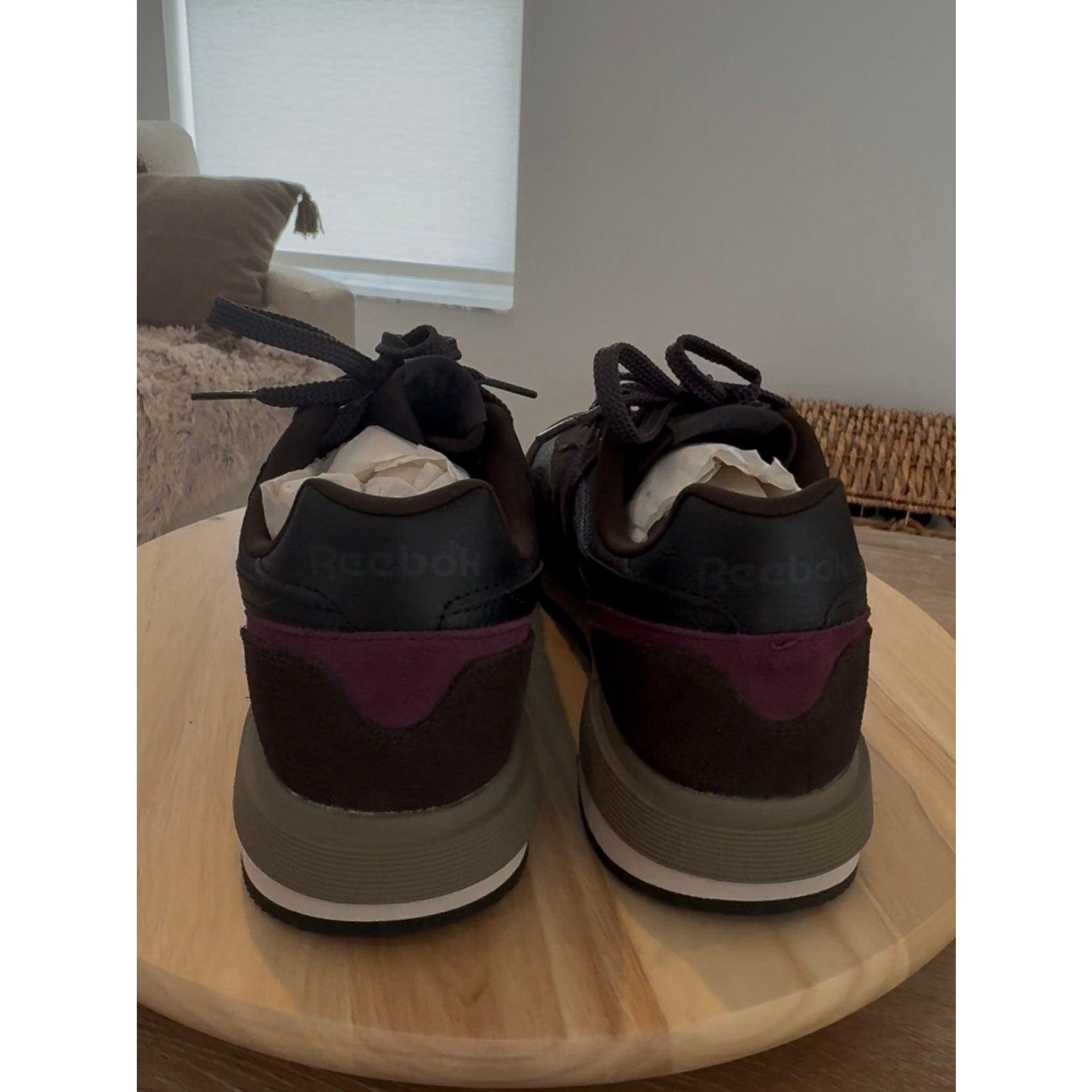 Reebok Classic Nylon 89 Washed Black Cherry Suede Sneakers Men’s Size 10.5