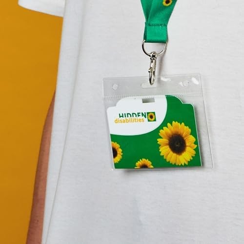 Official Hidden Disabilities Sunflower Lanyard & ID Card for 70 cm, Green
