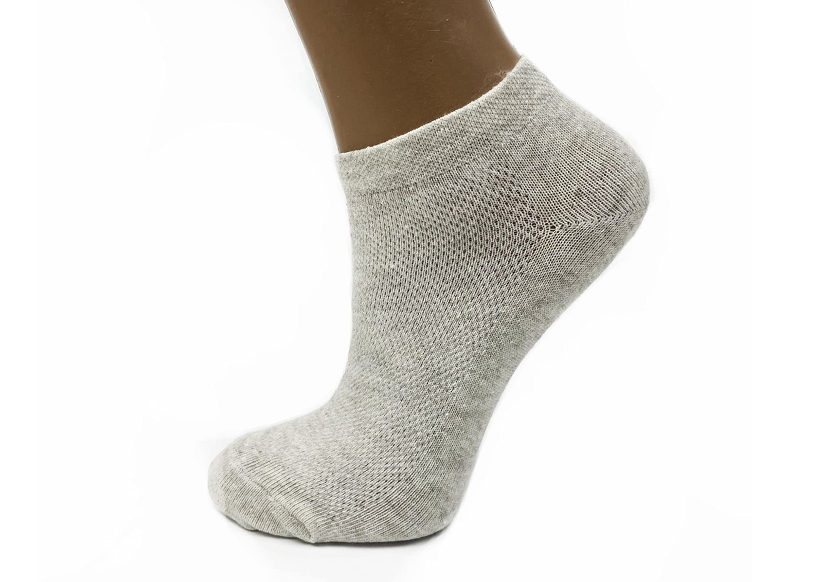 Women’s Flax Linen Ankle Socks, Quick-Dry Mesh Knit, 10-Pack, Size L