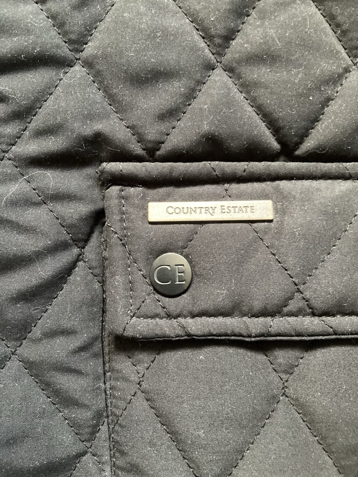 Country Estate Mens Large Size Black Full Zip Puffer Bodywarmer with Logos NEW