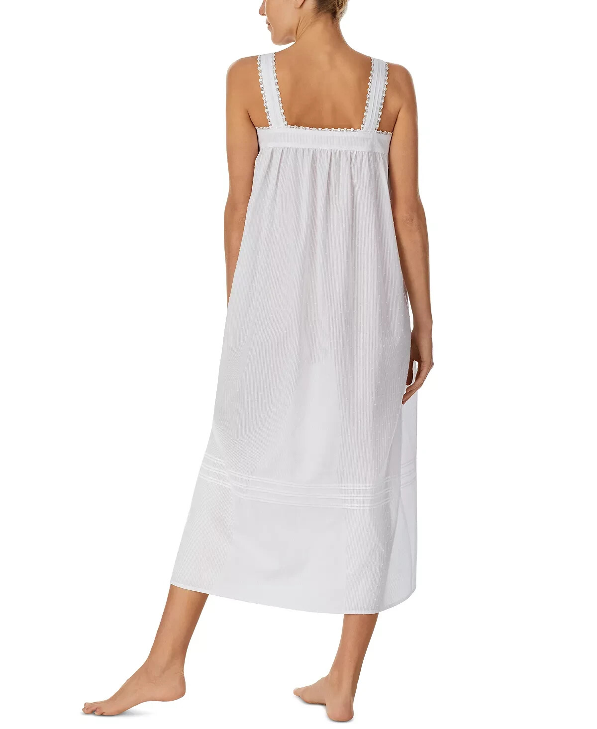 EILEEN WEST E5625044 ~ WHITE ~ SLEEVELESS CLIP DOT BALLET NIGHTGOWN ~ MEDIUM