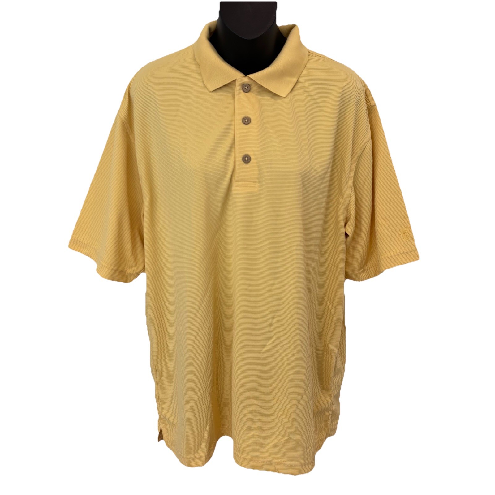 Cubavera Polo Shirt Men’s Large Yellow Sahara Sun Short Sleeve Golf Casual