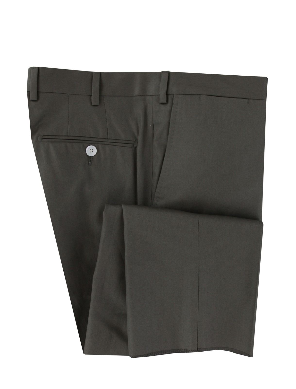 $3600 Sartorio Napoli Olive Green Cotton Solid Suit – (SA6252511)