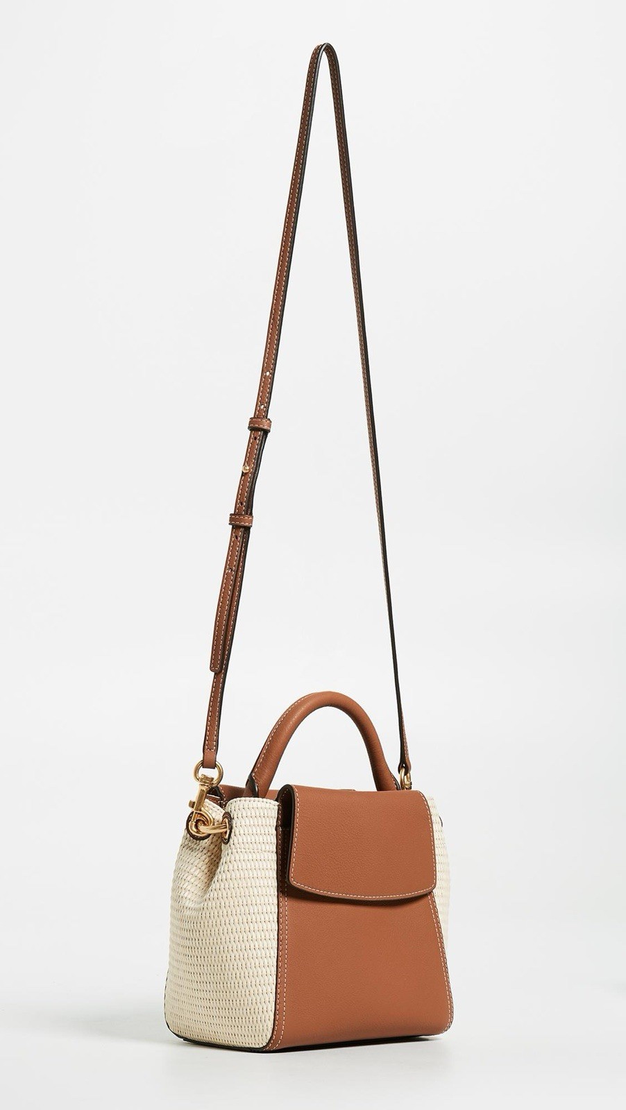 Tory Burch Half Moon Small Raffia Leather Handbag Resort Bag