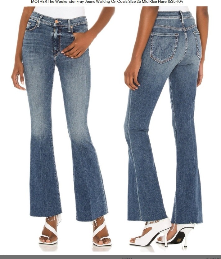 MOTHER DENIM Med Wash THE OUTSIDER ANKLE Flared Jeans in WALKING ON COALS Sz 25