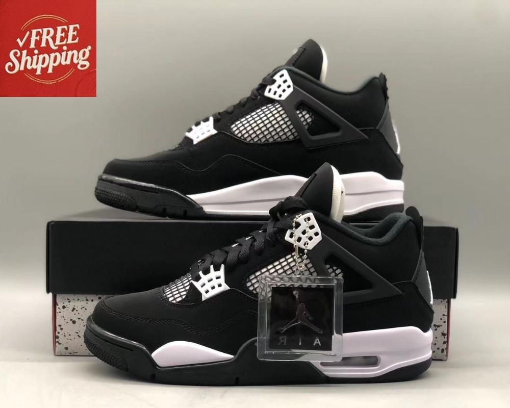 Jordan 4 Retro “White Thunder” Men’s Mid Top Basketball Shoes Size 7-12