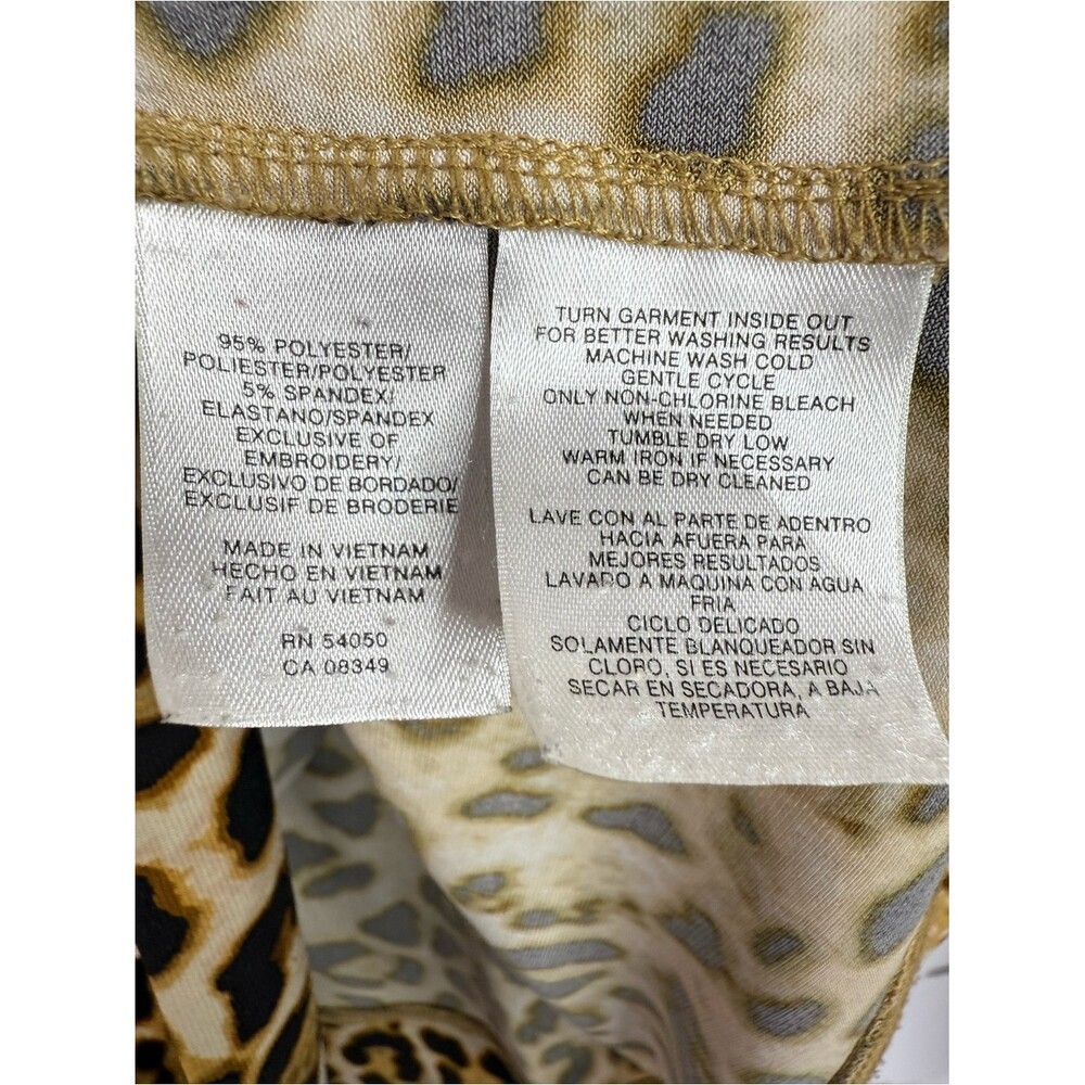 Anne Klein shirt Leopard Print Button-Up Blouse in Brown and Black