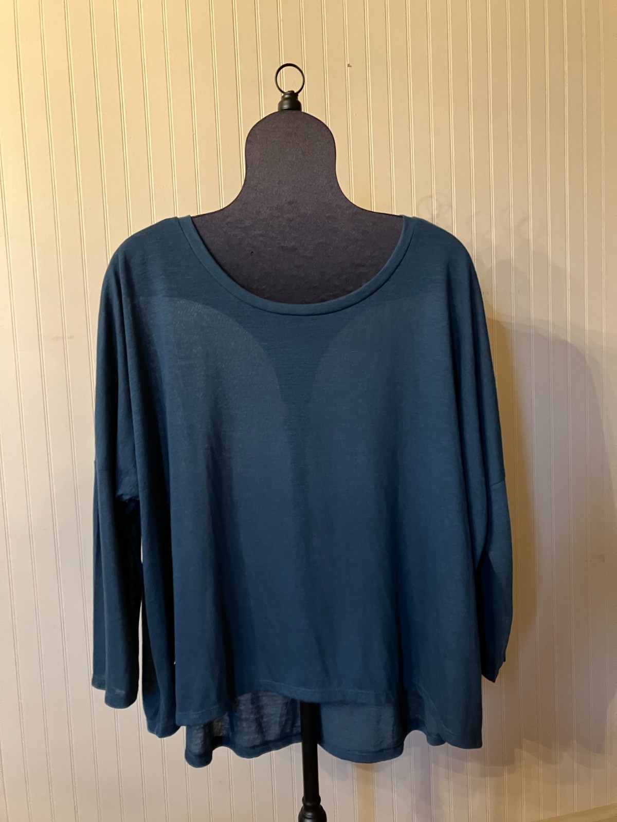 *NEW~OLD NAVY~Teal Green~3/4 SLV~Hilo Hem~BOHO~Lightweight Knit Tunic Tee/Top~XL