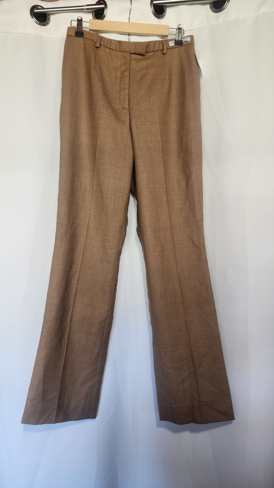 NWT Vintage Pendleton Womens 100% Wool Trouser Pants Tan Brown Sz 6 90s (B)