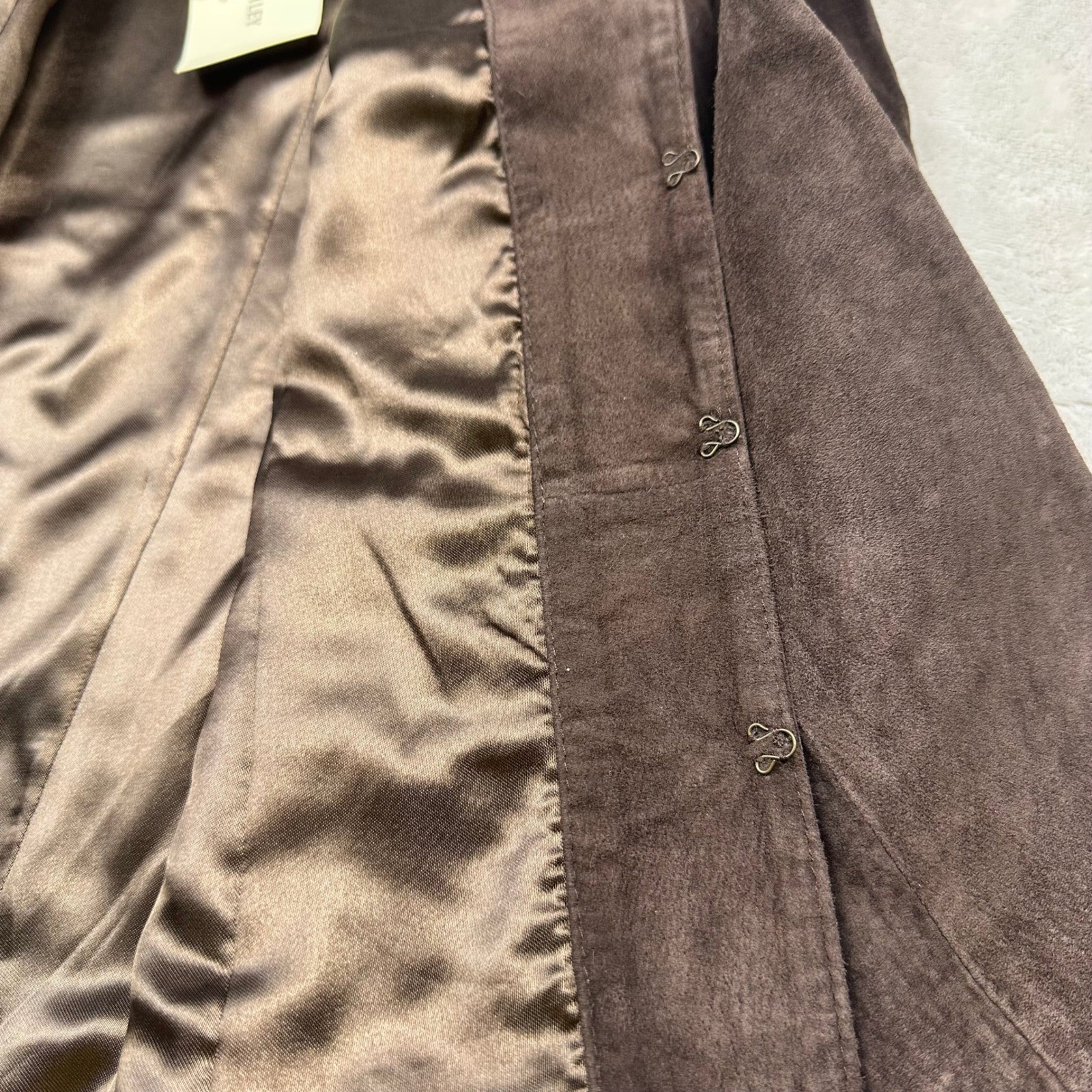 Brown Genuine Suede Studded Jacket Petite Small Statement Jacket