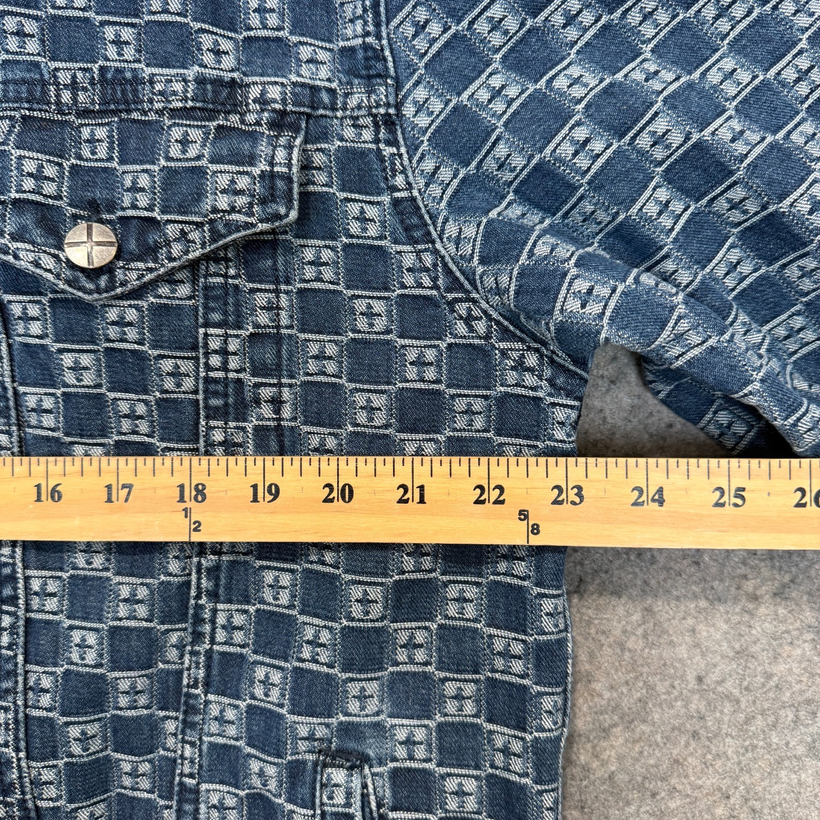 Ksubi Oh G Klassik Denim Trucker Jacket Mens Large AOP Monogram Logo Japanese