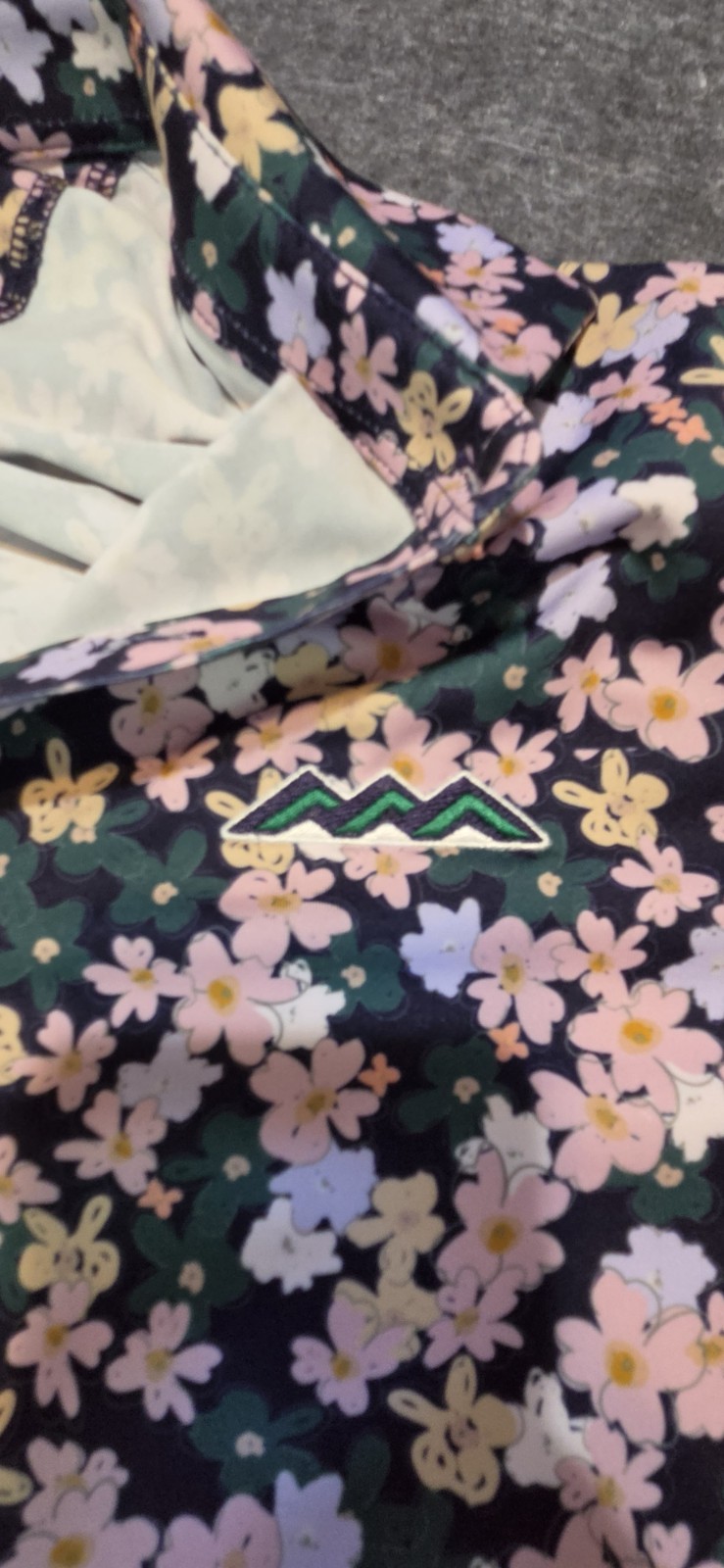 Bad Birdie Men’s XL Multicolor Floral Polo Shirt Short Sleeve Collared Logo
