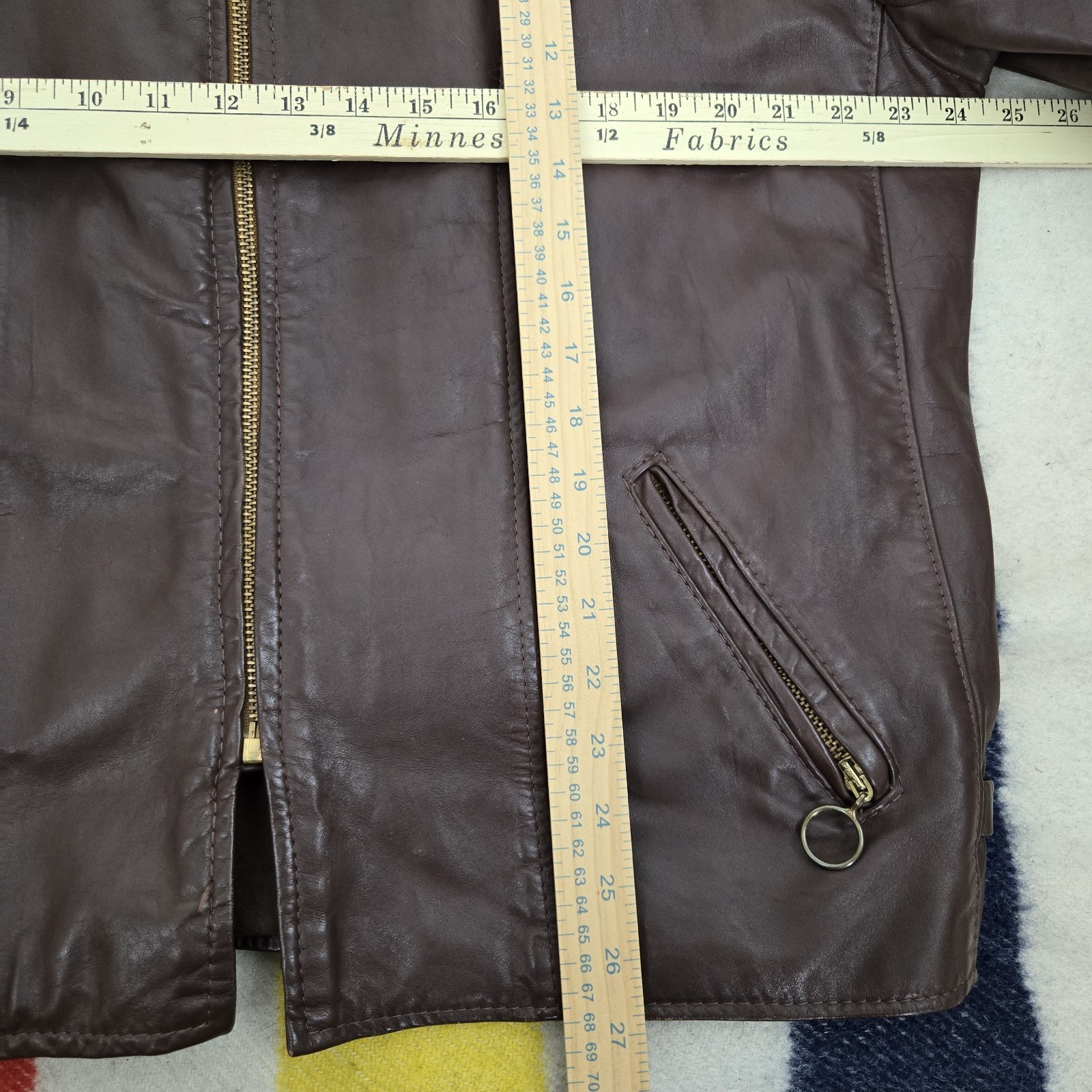 Vintage BROOKS Leather Sportswear Motorcycle Biker Jacket 46 Brown Cafe Racer XL