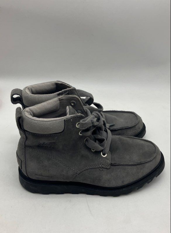 Sorel Boys Madson NY2997-052 Gray Suede Waterproof Lace-Up Combat Boots Size 2
