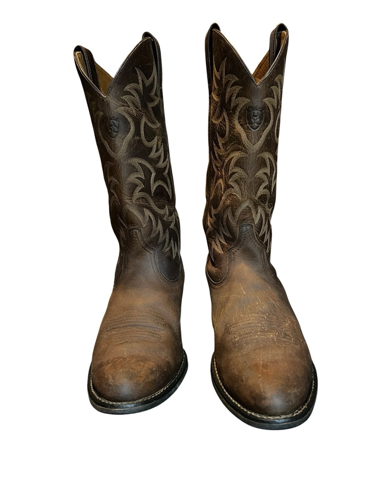 Men’s Ariat 34725 Size 11D Heritage R Toe Western Brown Leather Boots 15” Tall
