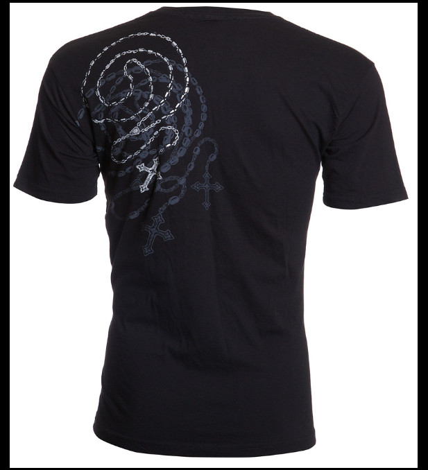 ARCHAIC by AFFLICTION Black HIT HARD Short Sleeve Slim Fit Y2K T-shirt NWT