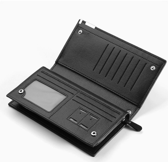 Mens RFID Blocking Long Wallet PU Leather Zipper Multi Card Holder Clutch