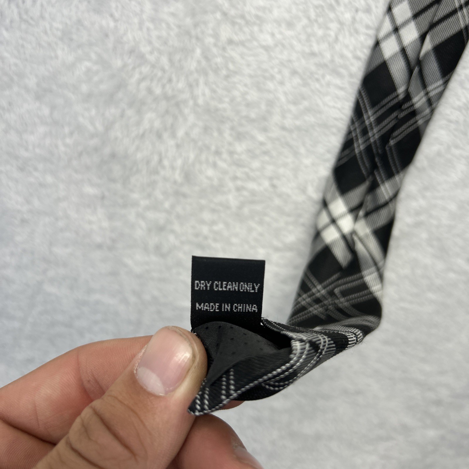 J.S Blank & Co. Black Silver Plaid Men’s Necktie 2.75”x 60” 100% Silk
