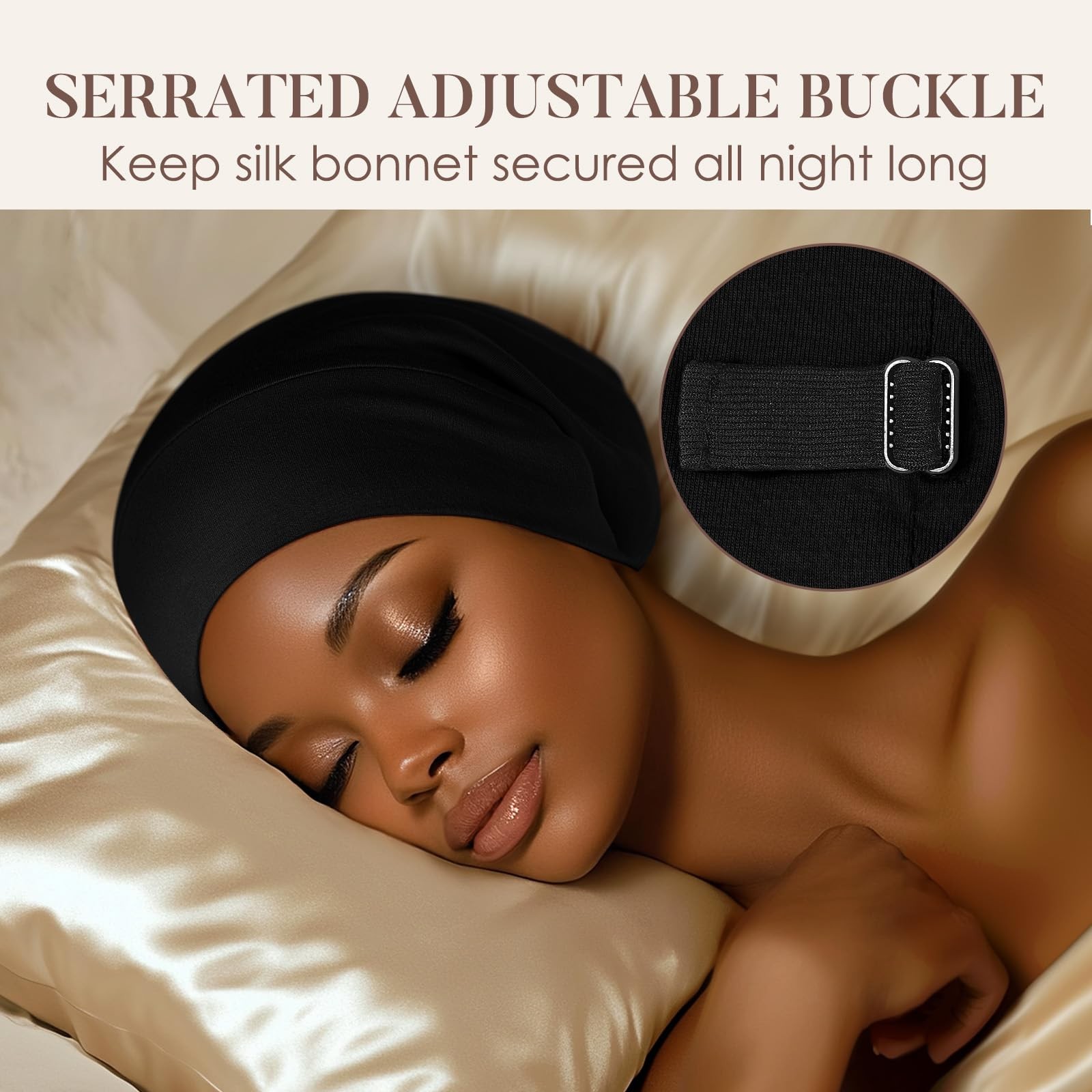 LULUSILK 100% Mulberry Silk Bonnet for Sleeping Women and Men, No More Frizzy…