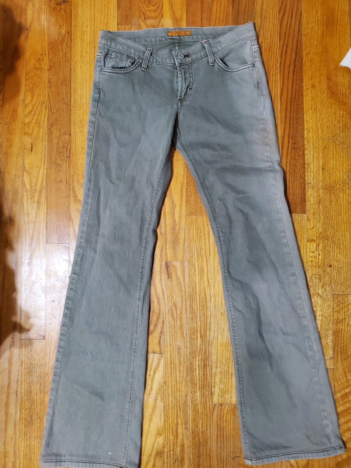 James Jeans Preserved Denim Boot Size 28 Women’s Army Green 31″ Waist USA Made