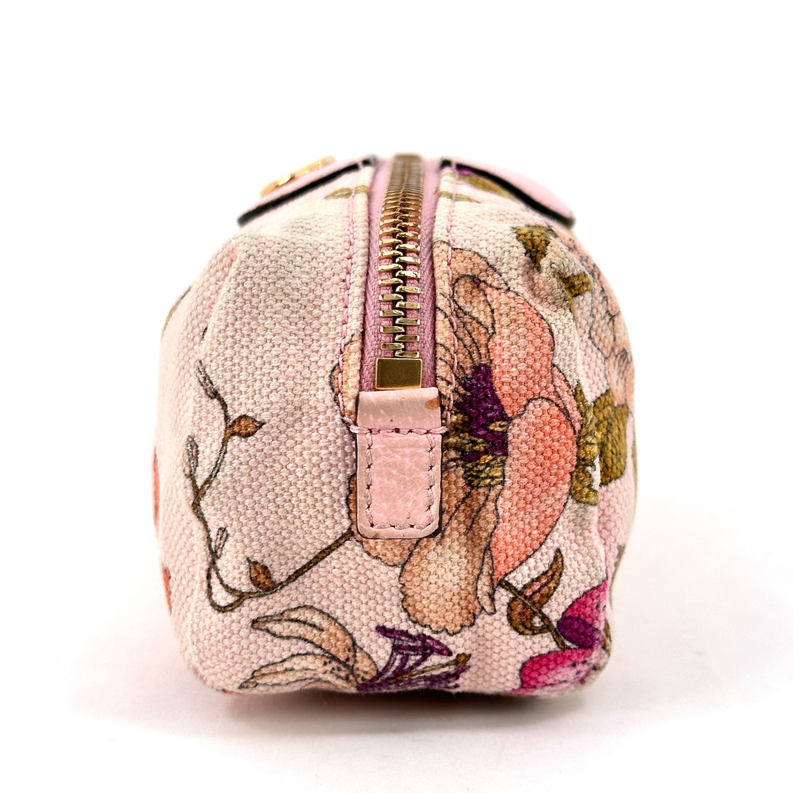 GUCCI Pouch Purse Ophidia GG Flora Pink Canvas Authentic T441