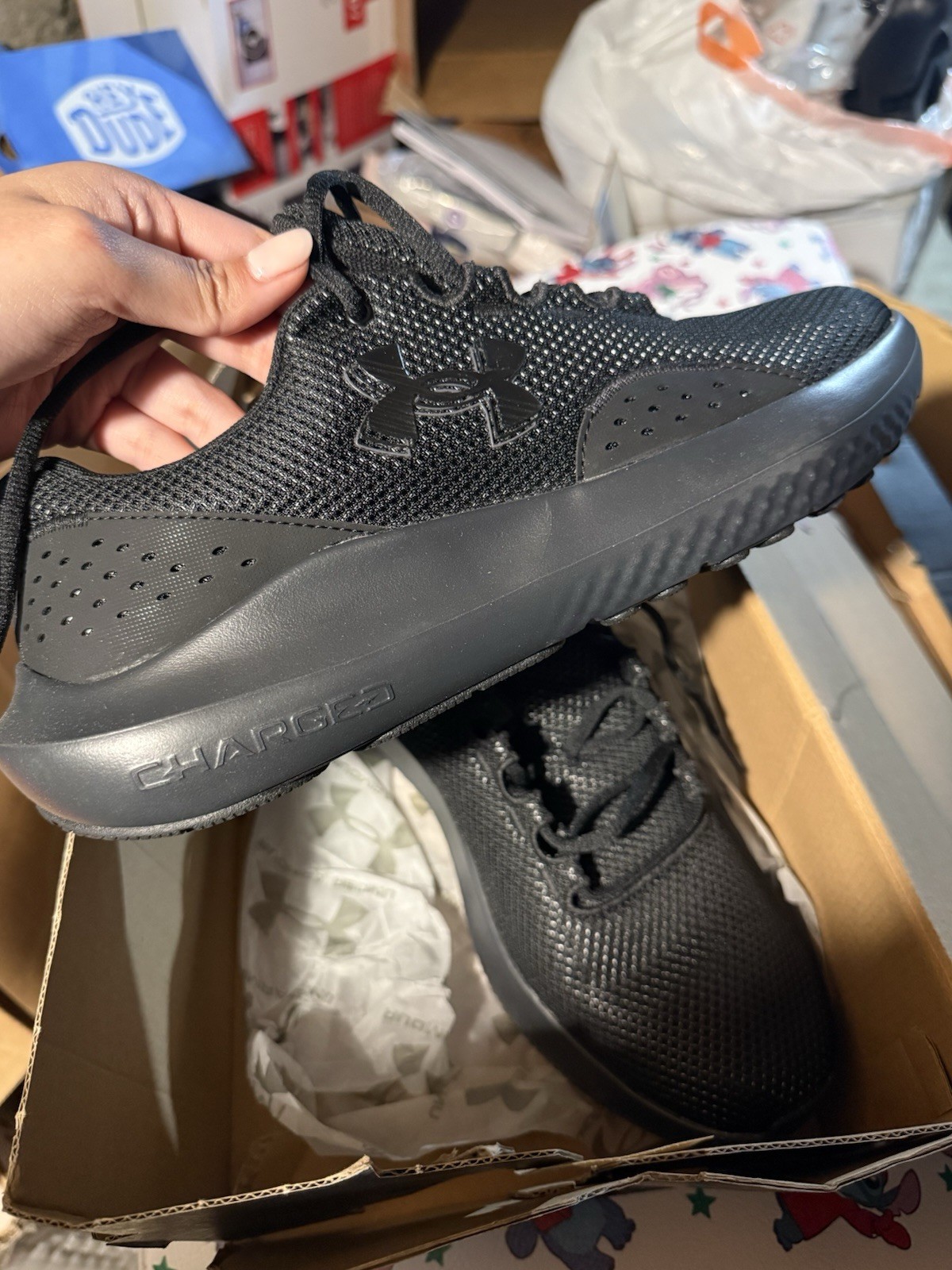 Under Armour Charged Surge 4 Black/Black/Black Shoes Men’s Size 11.5 Sneakers