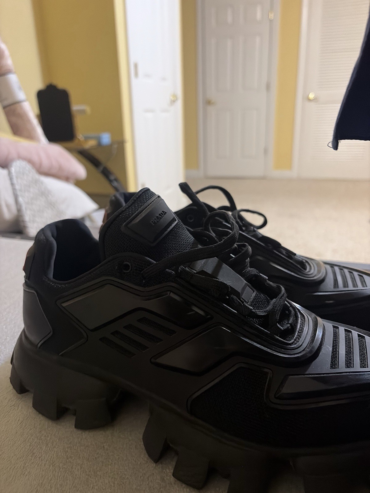 PRADA Cloudbust Thunder knit fabric sneakers in black Men’s Size 12