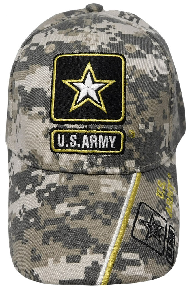 U.S. Army Star ACU Digital Camo ACTIVE DUTY VETERAN Embroidered Cap Hat LICENSED