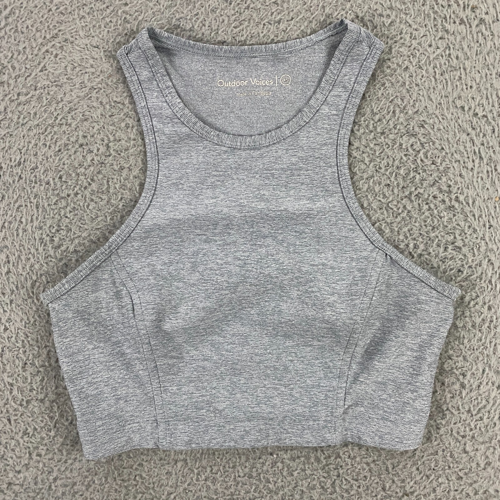Outdoor Voices Sports Bra Women XS Yoga Running Gym Workout Activewear Gray