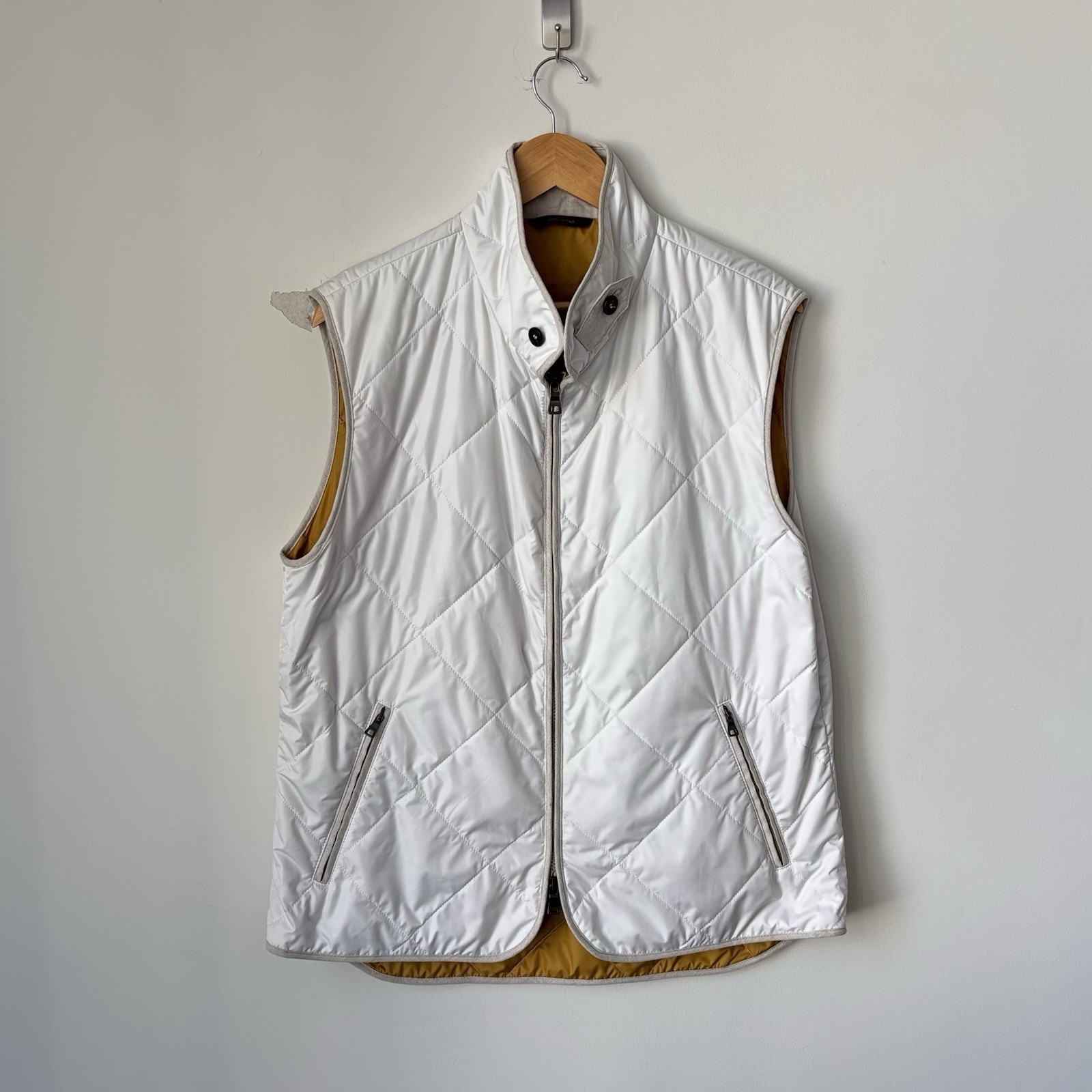 Waterville Fit Quilted Vest Size 54 XL Water Repellant Diamond Made In Italy