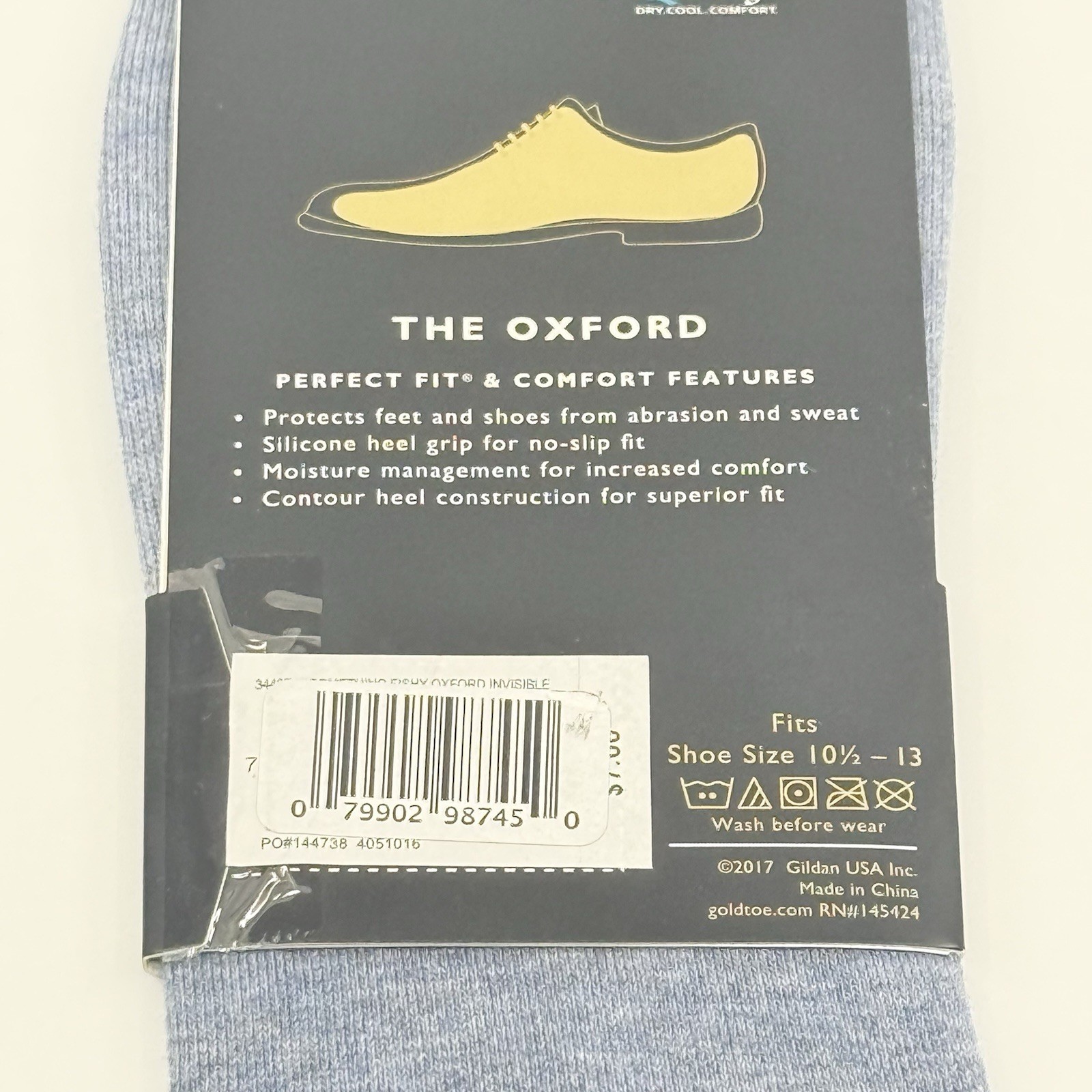 Gold Toe Oxford No Show Socks Fish Pattern Blue Mens 10.5-13 NWT