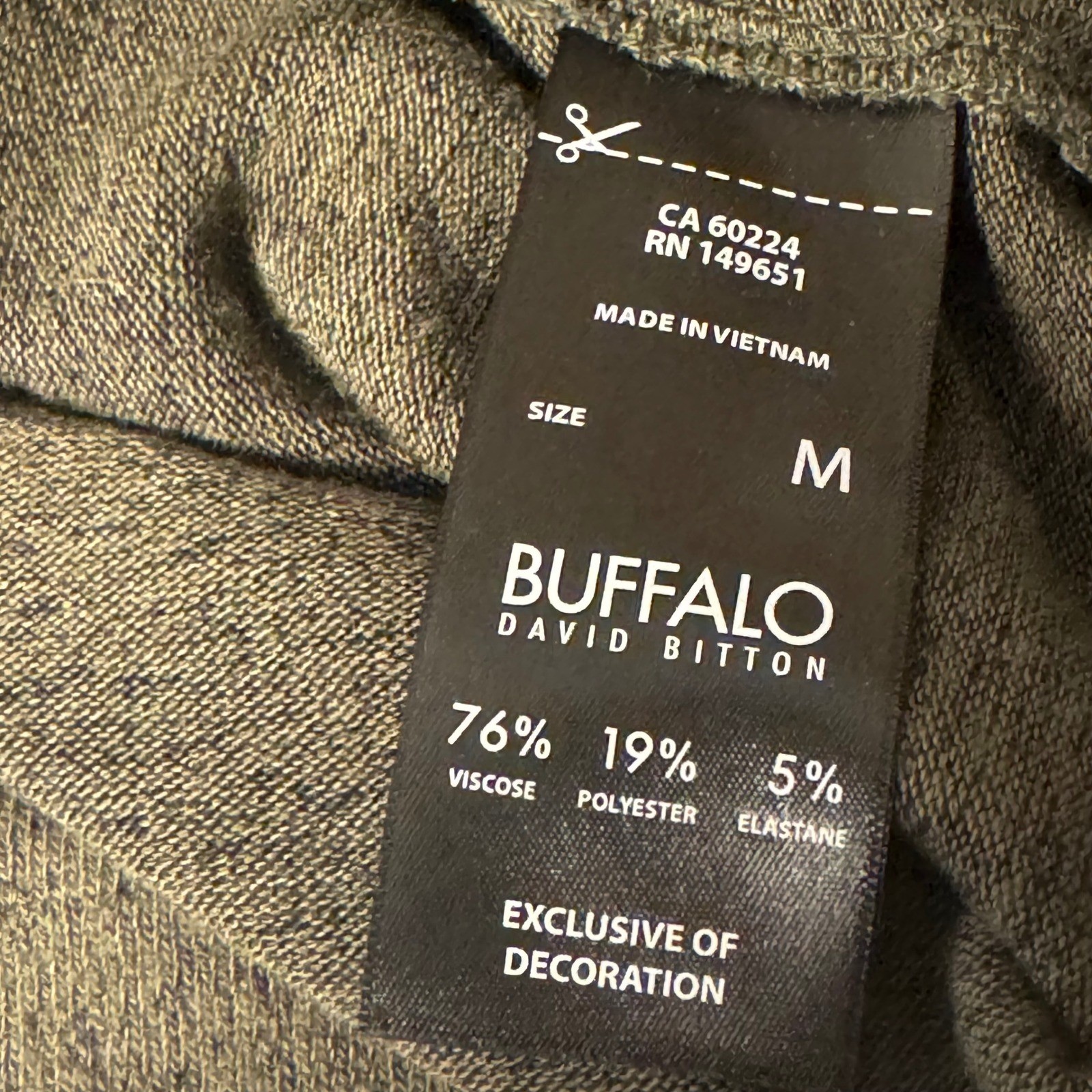 Buffalo David Bitton Womens Raglan Pullover Top Olive Green Marl Size M 0258