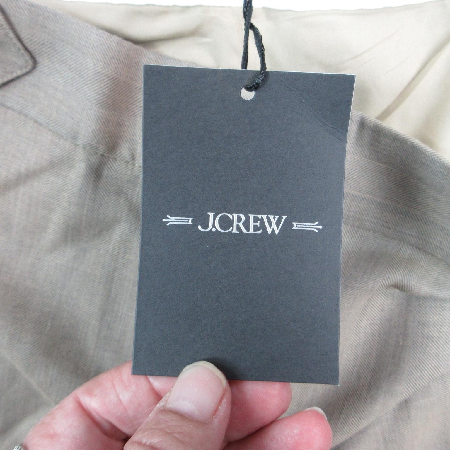 J.CREW Pants Womens 6 Tall Beige Twill Dress Pants Mario Bellucci 32×34.5* NWT