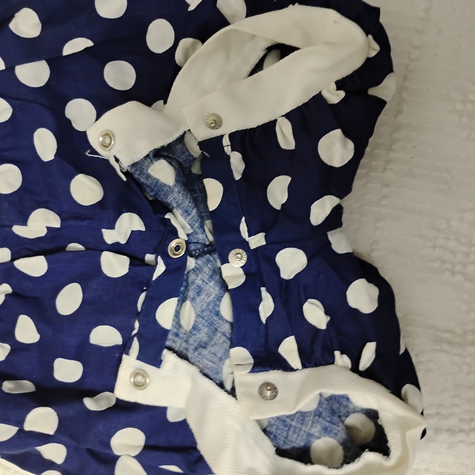 Vintage Blue Polka Dot Roanna Romper 18m Made In The USA