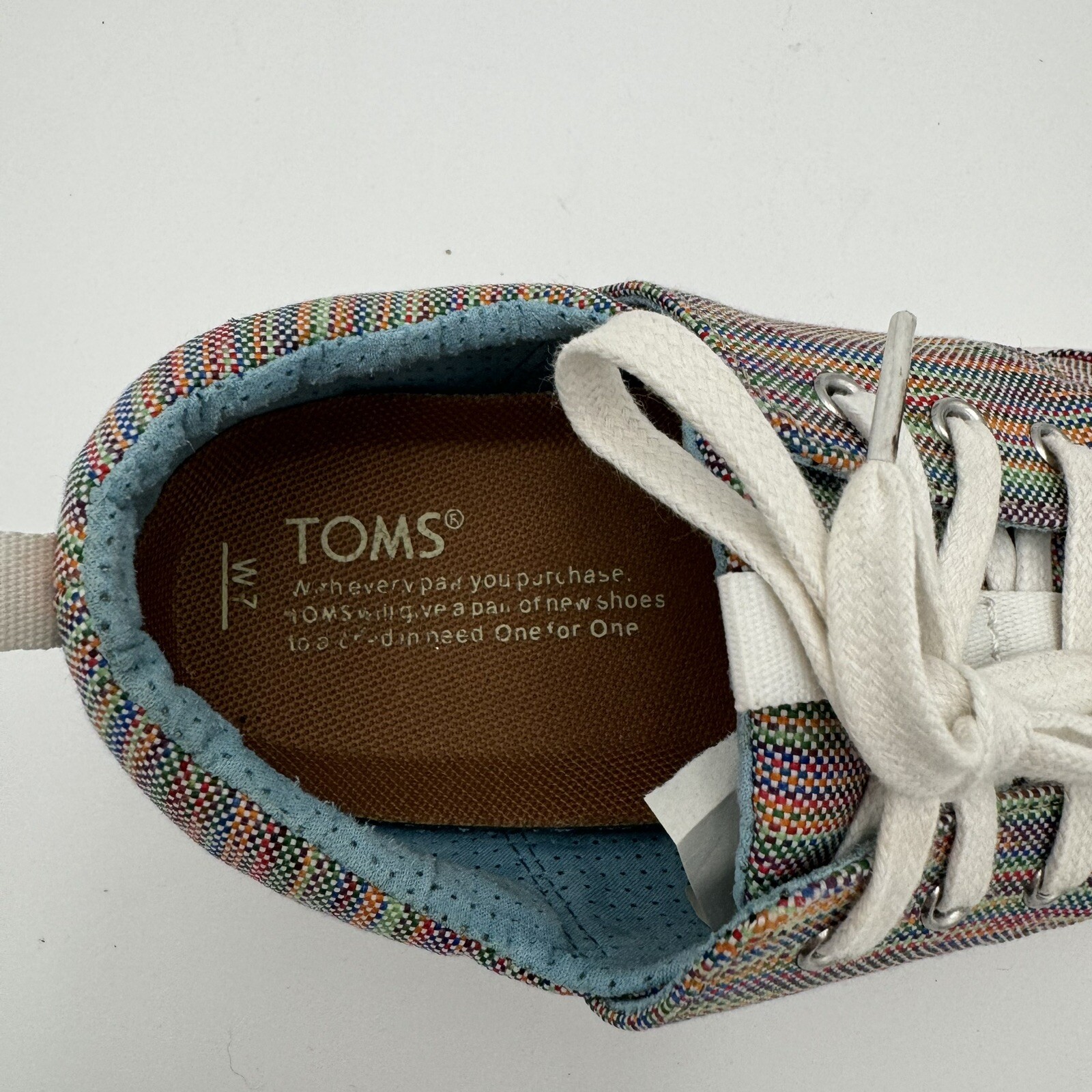 Toms Del Rey 10009995Multicolor Striped Lace Up Sneakers Shoes – Women’s Sz 7