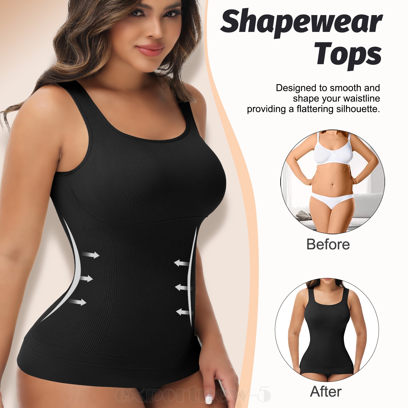Shapewear Tops with Tummy Control Shapewear Tanks Square Neck Compression Tank